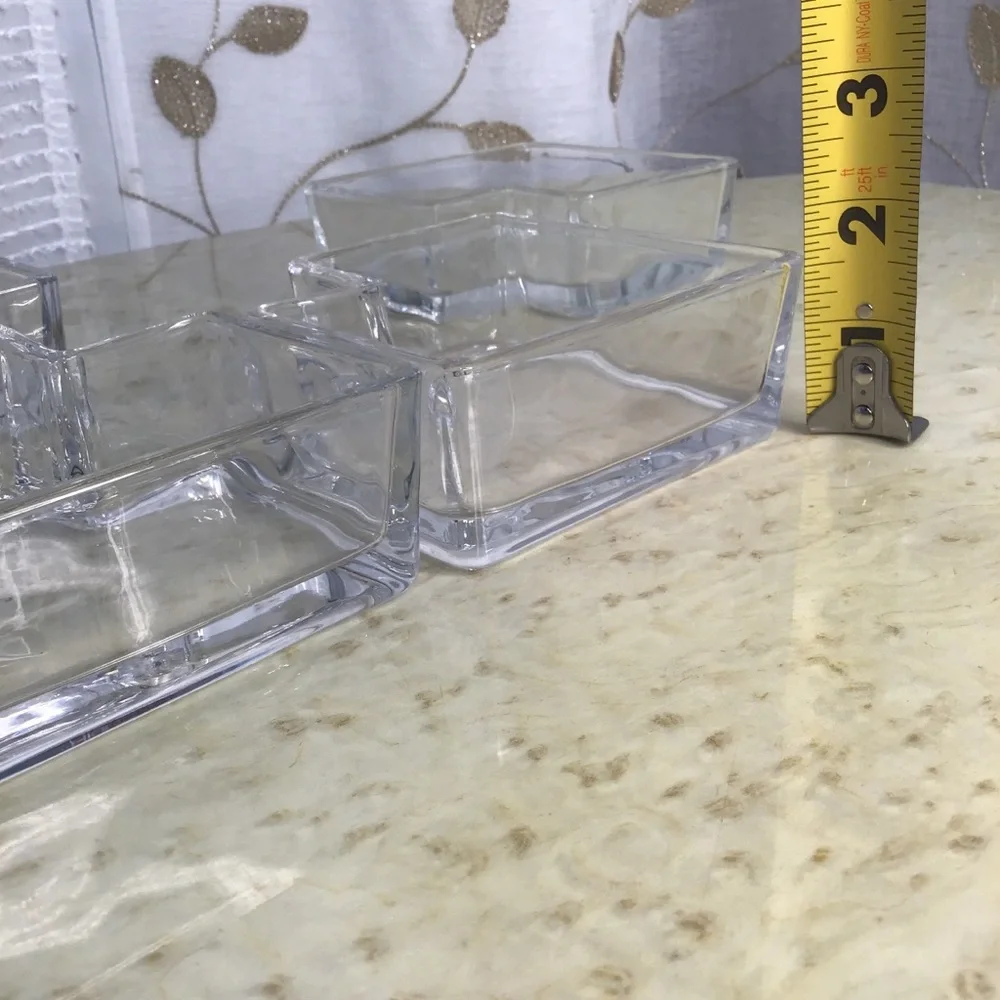 Modern Square Glass Candy Snack Serving Dishes Trinket Bowls